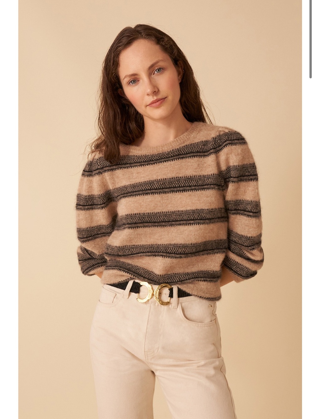 Des Petits Hauts Angie Sweater 70% Superfine Alpaca Wool Knit Sweater Small